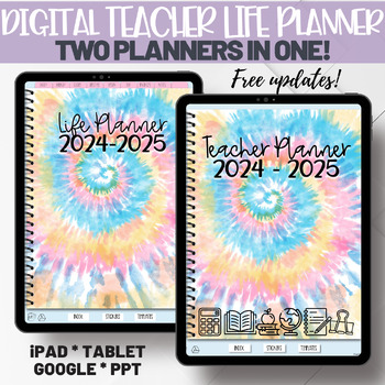 Preview of Digital Teacher Life Planner Bundle - iPad, tablet, google slides - 2024-2025
