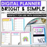 Digital Teacher Planner 2021-2022 - Bright & Simple - Editable