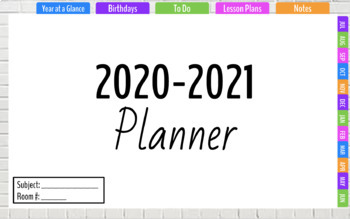 Preview of Digital Teacher Planner 2020-2021 (Editable Google Slides)