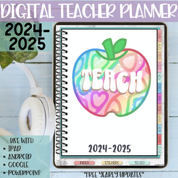 Preview of Digital Teacher Planner 2024-2025 - iPad, tablet, Google Slides - IPAD planner