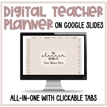 Preview of Digital Teacher Planner & Calendar - Google Slides - Lesson and Year Plans