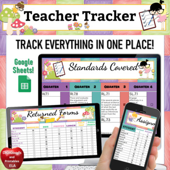 Preview of BACK TO SCHOOL Digital Teacher Planner Data Tracker Google Sheets
