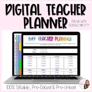 Preview of Digital Teacher Planner -- Entire School Year