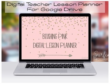 Preview of Digital Teacher Planner Organizer For Google Drive-Blushing Pink Lesson Planner