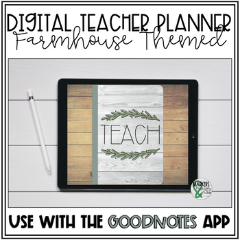 Preview of Digital Teacher Planner Goodnotes - Farmhouse Theme