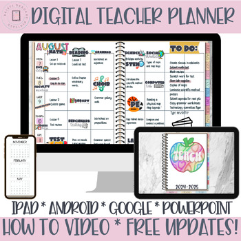 Preview of Digital Teacher Planner - Google Drive, Goodnotes, lesson planner -2024-2025