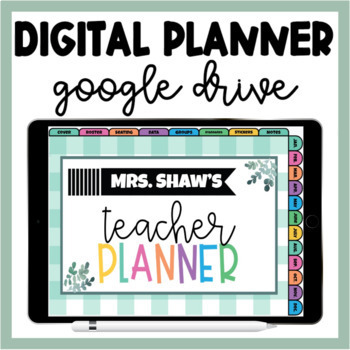 Preview of Digital Teacher Planner | Google Drive | Labels & Stickers | Data | FREE UPDATES