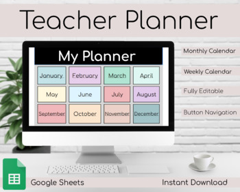 Preview of Digital Teacher Planner | Google Sheets | Lesson Planning | Organization