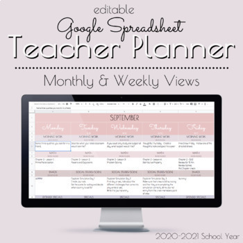 Preview of Digital Teacher Planner - Google Spreadsheet