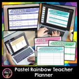 Digital Teacher Planner Pastel Rainbow