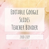 Digital Teacher Planner Pink and Gold Marble