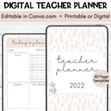 Digital Teacher Planner | Printable Pink Floral Teacher Planner