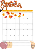 Digital Teacher Planner| September 2023 Autumn Leaves Mont