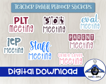 Preview of Digital Teacher Planner Stickers