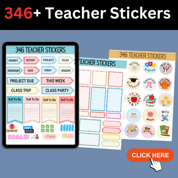 Preview of Digital Teacher Planner Stickers - Digital Planner Stickers : PNG Goodnotes
