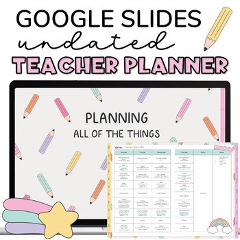 Preview of Digital Teacher Planner in Google Slides with Editable Weekly Planner Template