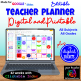 Digital Teacher Planner or Agenda with Stickers 