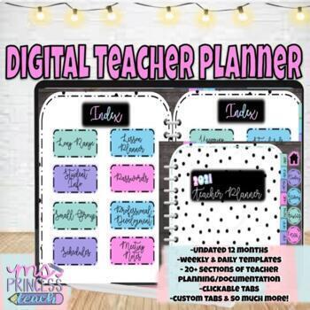 Preview of Digital Teacher Planner with 25+ Clickable & Interactive Sections