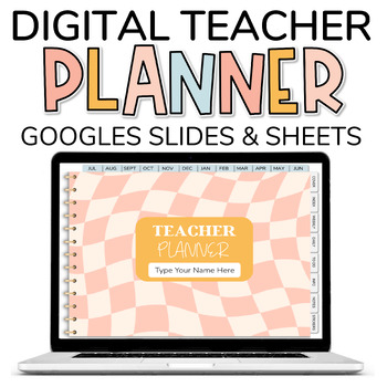 Preview of Digital Teacher Planner with Stickers | Google Slides & Sheets FREE Updates