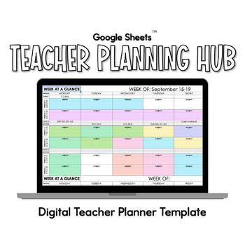 Preview of Digital Teacher Planning Hub | Digital Teacher Planner Template