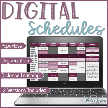 Preview of Digital Teacher Schedule | Teacher Organization