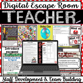 Preview of Digital Teacher Escape Room: Staff Development, Team Building, Morale Booster