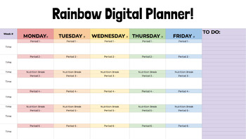 Preview of Digital Teaching Planner | Rainbow