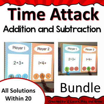 Preview of Digital Team Math Game Time Attack Bundle Addition and Subtraction