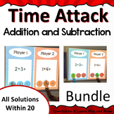 Digital Team Math Game Time Attack Bundle Addition and Sub