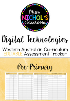 Preview of Digital Technologies Assessment Checklists WA Curriculum - Pre-Primary