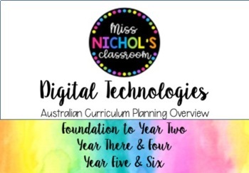 Preview of Digital Technologies Planning Overview Australian Curriculum Year F-6 Bundle