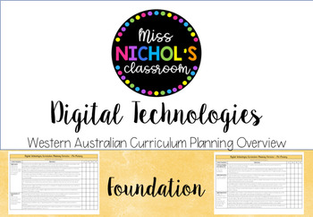 Preview of Digital Technologies Planning Overview Western Australian Curriculum- Foundation