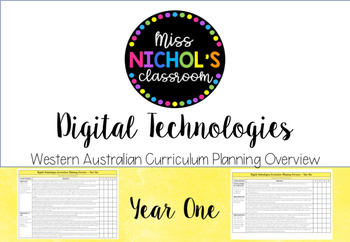 Preview of Digital Technologies Planning Overview Western Australian Curriculum - Year 1