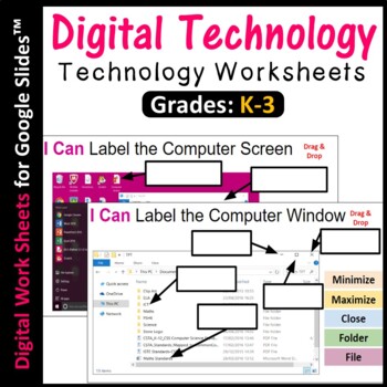 Preview of Digital Technology Computer Worksheets (K-3)