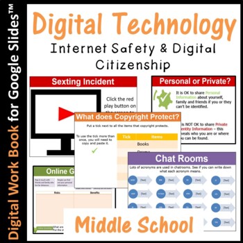 Preview of Digital Technology Internet Safety & Digital Citizenship Workbook