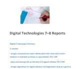 Digital Technology Reports 7 - 8