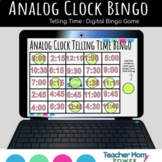 Digital Telling Time Analog Clock Bingo Game Google Slides