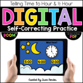 Digital Telling Time to Hour & 1/2 Hour l BOOM Cards & Int