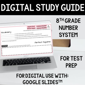 Preview of Digital Test Prep Study Guide - 8th Grade Number System