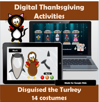Preview of Digital Thanksgiving Activities | Disguise the Turkey  - 14 Dress up Costumes