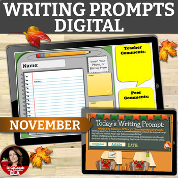 Preview of Digital Thanksgiving Activities  Informational Texts and Writing Prompts 