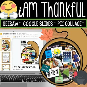 Preview of Thanksgiving Technology Activity Thankful Cornucopia for Google Slides & Seesaw