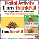 Digital Thanksgiving I am Thankful Activity Digital Centers