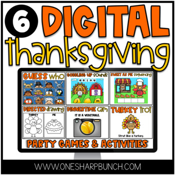 Preview of Digital Thanksgiving and Fall Activities and Games | Thanksgiving Party Games