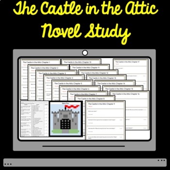 Preview of Digital The Castle in the Attic Novel Study Google Form Comprehension Bundle