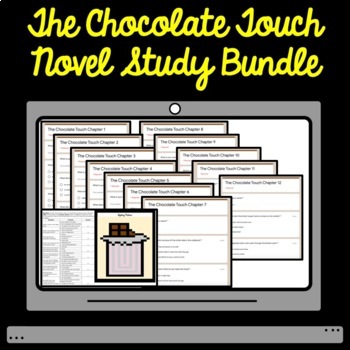 Preview of Digital The Chocolate Touch Novel Study Self Grading Comprehension Bundle
