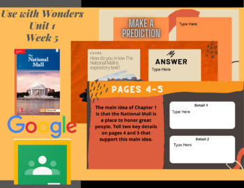 Preview of Digital-The National Mall (Approaching)- 3rd Grade Wonders- Unit 1 Week 5