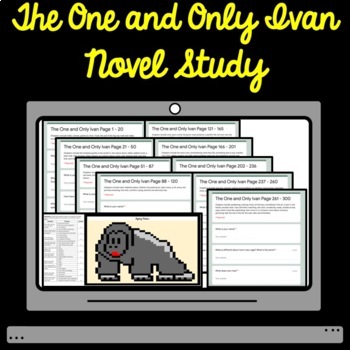 Preview of Digital The One & Only Ivan Novel Study Google Form Comprehension Quizzes Bundle