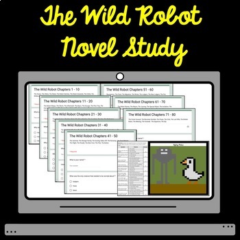 Preview of Digital The Wild Robot Novel Study Google Form Comprehension Bundle