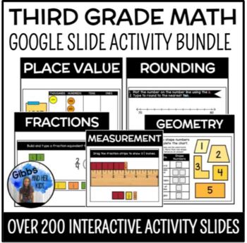 Preview of Digital Third Grade Math Activity Bundle - Google Slides